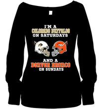 Load image into Gallery viewer, I'm Colorado Buffaloe on saturdays and Denver Bronco on sundays shirt