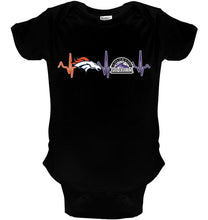 Load image into Gallery viewer, Denver Broncos Colorado Rockies heartbeat shirt