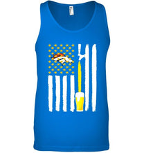Load image into Gallery viewer, Denver Broncos Beer american flag shirt