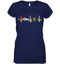 Load image into Gallery viewer, Denver Broncos Colorado Buffaloes heartbeat shirt