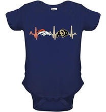 Load image into Gallery viewer, Denver Broncos Colorado Buffaloes heartbeat shirt