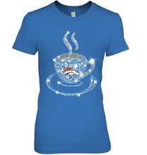 Load image into Gallery viewer, Denver Broncos coffee cup diamond glitter shirt
