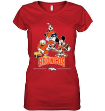 Load image into Gallery viewer, Denver Broncos mickey donald goofy fan shirt
