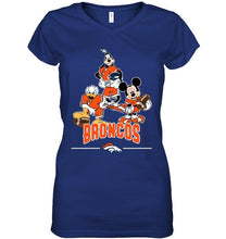 Load image into Gallery viewer, Denver Broncos mickey donald goofy fan shirt