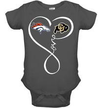 Load image into Gallery viewer, Denver Broncos Colorado Buffaloes love heart shirt