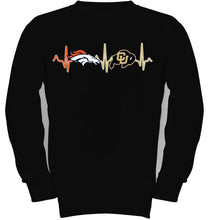 Load image into Gallery viewer, Denver Broncos Colorado Buffaloes heartbeat shirt