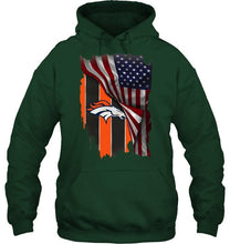 Load image into Gallery viewer, Denver Broncos american flag fan hoodie
