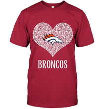 Load image into Gallery viewer, Denver Broncos heart floral pattern shirt
