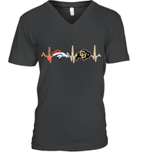 Load image into Gallery viewer, Denver Broncos Colorado Buffaloes heartbeat shirt