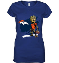 Load image into Gallery viewer, Denver Broncos angry baby groot ripped shirt