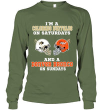 Load image into Gallery viewer, I'm Colorado Buffaloe on saturdays and Denver Bronco on sundays shirt