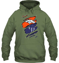 Load image into Gallery viewer, Denver Broncos and Colorado Rockies layer under ripped shirt