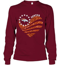 Load image into Gallery viewer, Denver Broncos glitter heart shirt