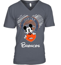Load image into Gallery viewer, Mickey loves Denver Broncos fan hoodie