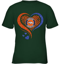 Load image into Gallery viewer, Denver Broncos heart glittering shirt