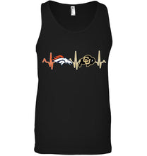Load image into Gallery viewer, Denver Broncos Colorado Buffaloes heartbeat shirt