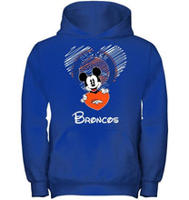 Load image into Gallery viewer, Mickey loves Denver Broncos fan hoodie