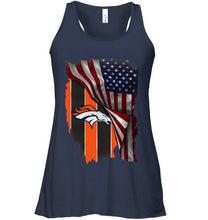 Load image into Gallery viewer, Denver Broncos american flag fan hoodie