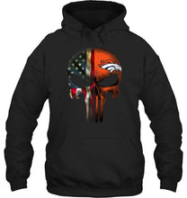 Load image into Gallery viewer, Denver Broncos skull american flag shirt