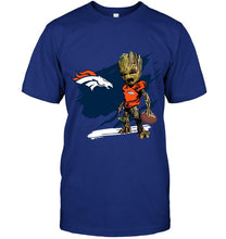 Load image into Gallery viewer, Denver Broncos angry baby groot ripped shirt