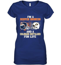 Load image into Gallery viewer, i'm a Denver Bronco and a Colorado Buffaloe for life shirt