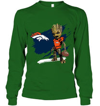 Load image into Gallery viewer, Denver Broncos angry baby groot ripped shirt