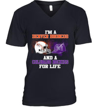 Load image into Gallery viewer, i'm a Denver Bronco and a Colorado Rockie for life shirt