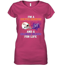 Load image into Gallery viewer, i'm a Denver Bronco and a Colorado Rockie for life shirt