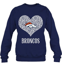 Load image into Gallery viewer, Denver Broncos heart floral pattern shirt