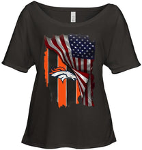 Load image into Gallery viewer, Denver Broncos american flag fan hoodie