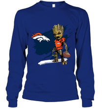 Load image into Gallery viewer, Denver Broncos angry baby groot ripped shirt