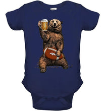 Load image into Gallery viewer, Denver Broncos Beer drinking bear shirt