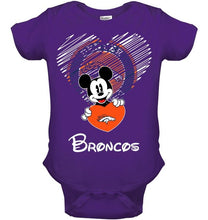 Load image into Gallery viewer, Mickey loves Denver Broncos fan hoodie