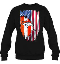 Load image into Gallery viewer, Denver Broncos flag ripped american flag shirt