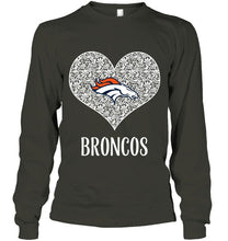Load image into Gallery viewer, Denver Broncos heart floral pattern shirt