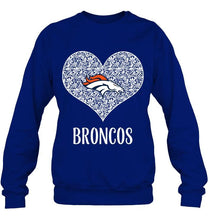 Load image into Gallery viewer, Denver Broncos heart floral pattern shirt