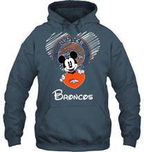 Load image into Gallery viewer, Mickey loves Denver Broncos fan shirt