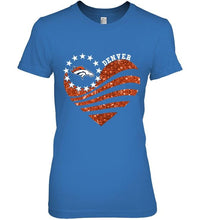 Load image into Gallery viewer, Denver Broncos glitter heart shirt