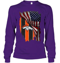 Load image into Gallery viewer, Denver Broncos american flag fan hoodie