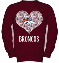 Load image into Gallery viewer, Denver Broncos heart floral pattern shirt