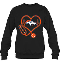 Load image into Gallery viewer, Denver Broncos nurse scope love heartbeat shirt
