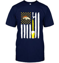 Load image into Gallery viewer, Denver Broncos Beer american flag shirt