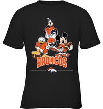 Load image into Gallery viewer, Denver Broncos mickey donald goofy fan shirt