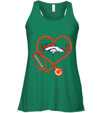 Load image into Gallery viewer, Denver Broncos nurse scope love heartbeat shirt