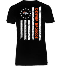 Load image into Gallery viewer, Denver Broncos star american flag on back shirt
