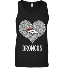 Load image into Gallery viewer, Denver Broncos heart floral pattern shirt