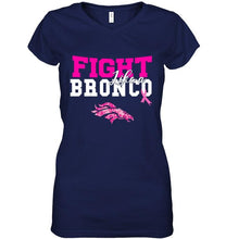 Load image into Gallery viewer, Fight like a Bronco Denver Broncos br east cancer support fan shirt