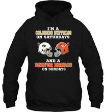 Load image into Gallery viewer, I'm Colorado Buffaloe on saturdays and Denver Bronco on sundays shirt