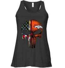 Load image into Gallery viewer, Denver Broncos skull american flag shirt