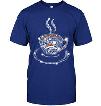 Load image into Gallery viewer, Denver Broncos coffee cup diamond glitter shirt